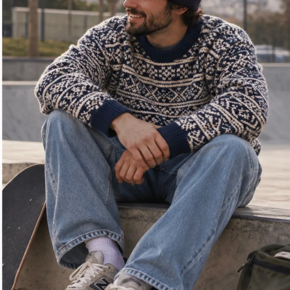 вінтажний вовняний светр XL  Thomas Keeling / скандинавський / fair isle/ fisher - фото 2