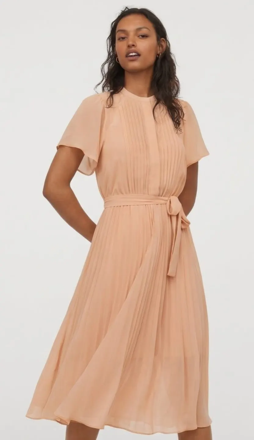 Сукня-плісе бежева H&M
