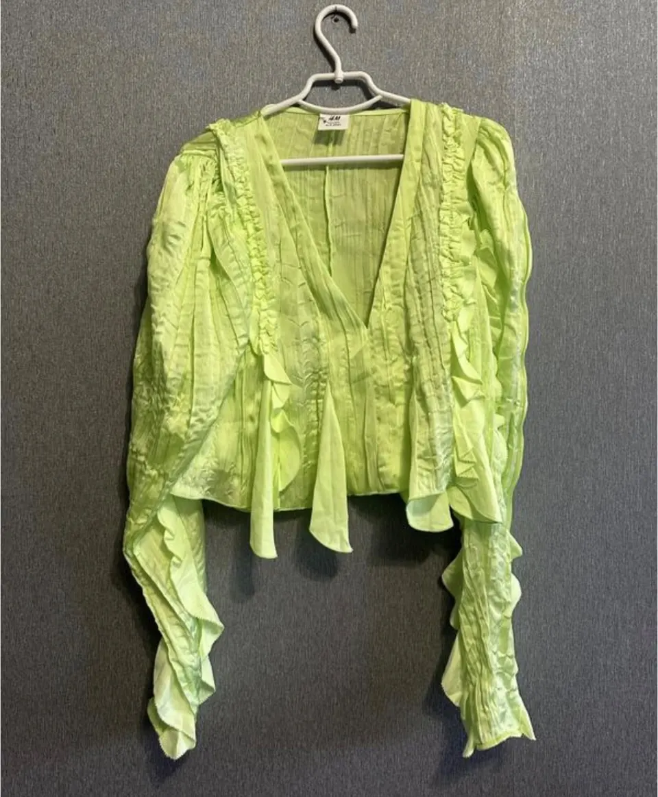 Блуза жіноча h&m studio collection салатова S - фото 9
